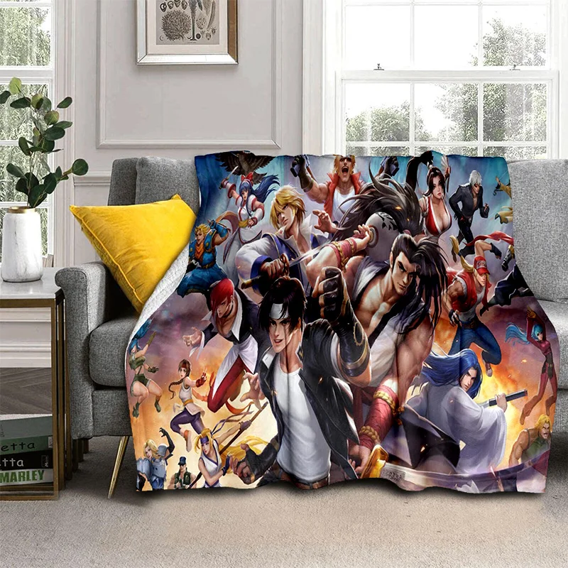 Retro Game King of Fighters Gamer Blanket,Soft Throw Blanket for Home Bedroom Bed Sofa Picnic Travel Office Cover Blanket Kids