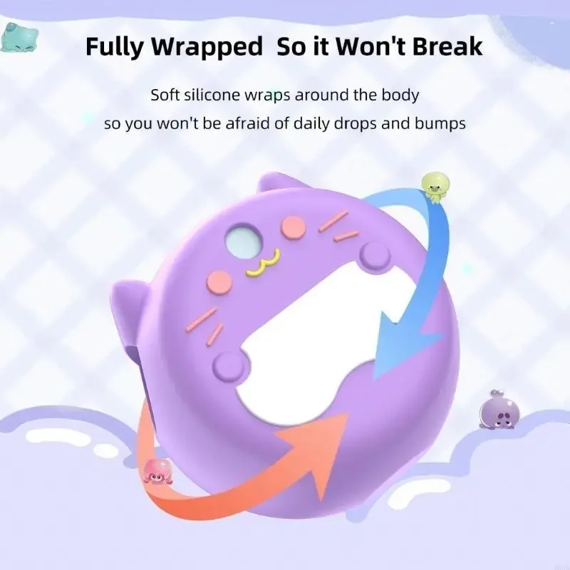 Casca caixa luva silicone macio para punirunes Pet Digital Pet Interactive Toy, tampa proteção leve e flexível H05A