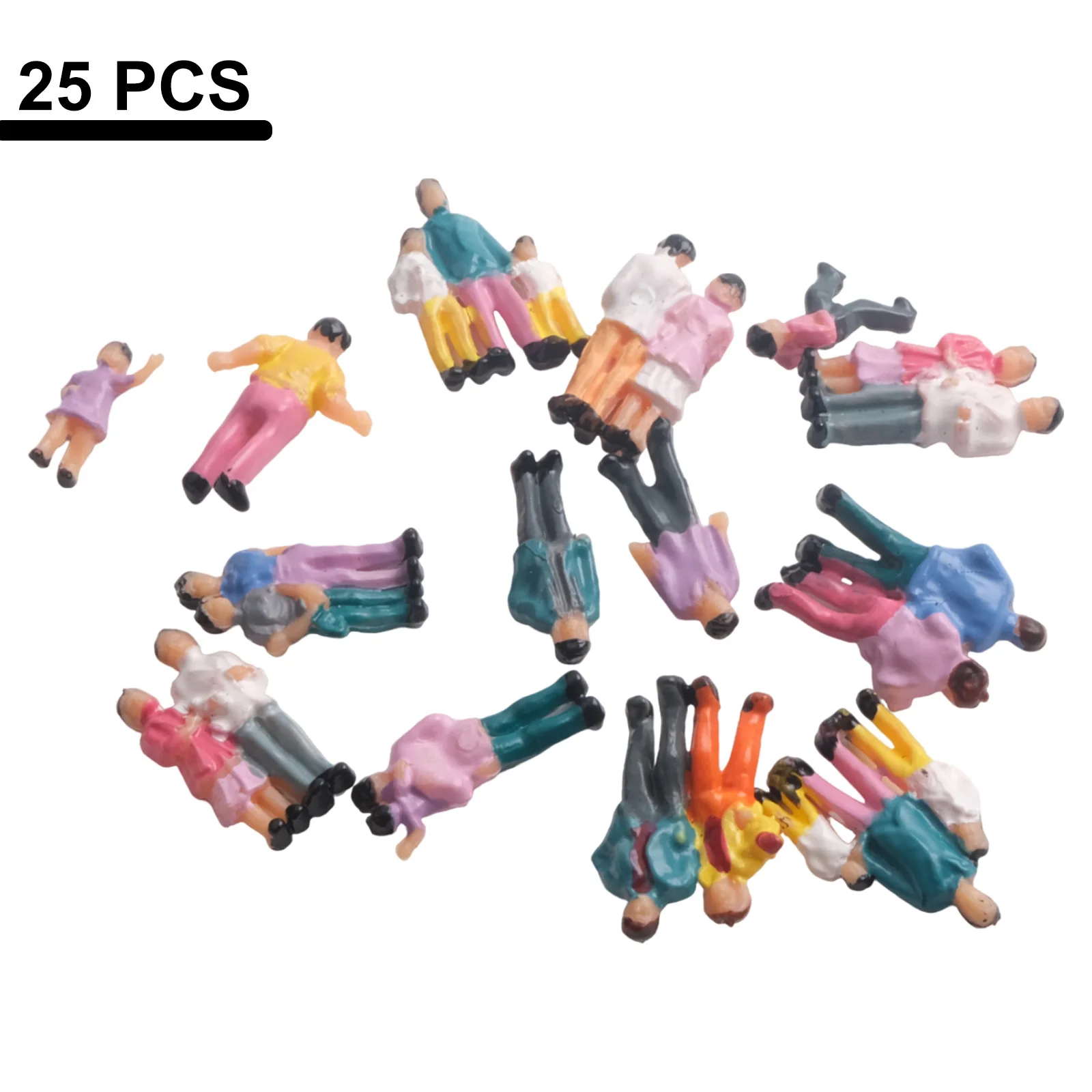 

High Quality Practical Figures People Ornament Supplies 25 Pack Decoration Mixed Painted Model Railway Outdoor