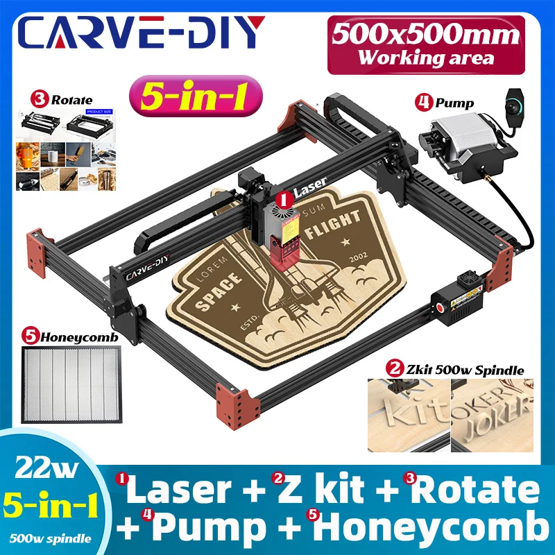 CARVE-DIY Laser Engarving Machine For Glass 3-Axis Cnc Machine Wood Router Laser Engraver On Metal Cnc Desktop