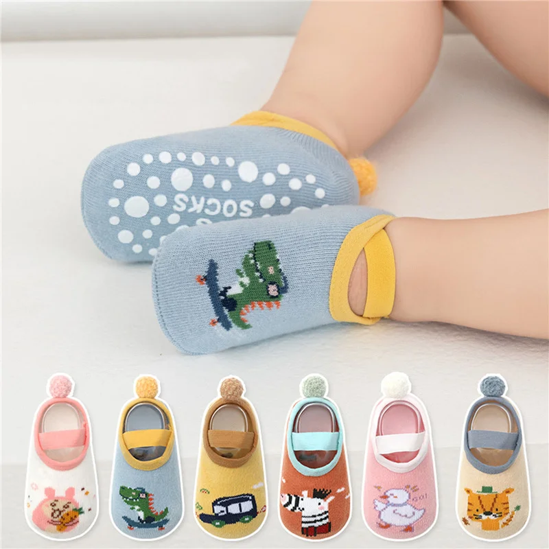 

Blotona Baby Socks for Girls Boys Toddler Cartoon Animal Print Anti-Skid Cute Floors Socks No-Show Crew Socks Ankle Footsocks