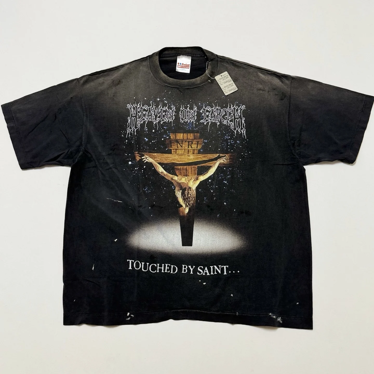 

2026ss Summer Best Version Saint The Passion of Jesus and Mary Printed Women Men Vintage T shirts Washed Heavycotton Men T shirt