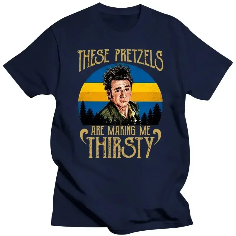 Black Cotton Men S-5xl Fashion Cool Tee Shirt Mens Clothing  Seinfeld These Pretzels Are Making Me Thirsty T Shirt men clothing