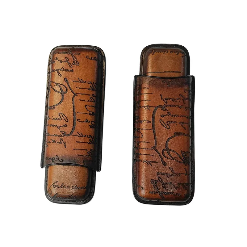 Caixa De Caixa De Charuto De Couro Portátil, Suporte De Charuto, Humidor, Armazenamento Ao Ar Livre, Tubo De Tabaco, Acessórios Para Casa, 2 ou 3