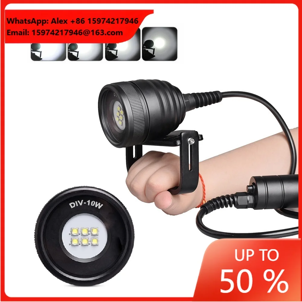 4500lm Underwater IP68 200m Rechargeable Canister Camera Video Photography Lamp Torch Light Scuba Diving Flashlight