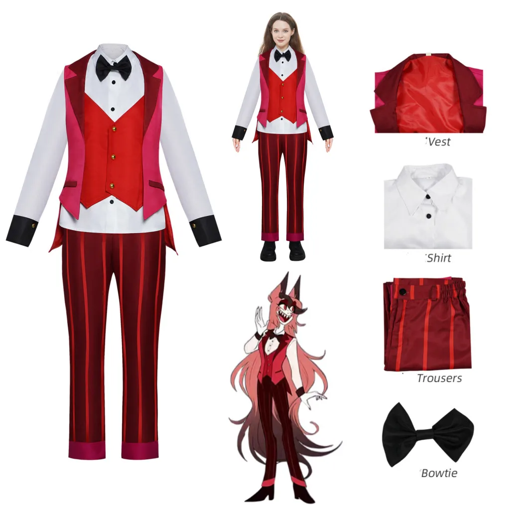 

Anime Hazbin Cosplay Hotel ALASTOR CHARLIE Cosplay Costume Wig Elizabeth DOUJIN Re-Creat Uniform Outfit Halloween Carnival Suit