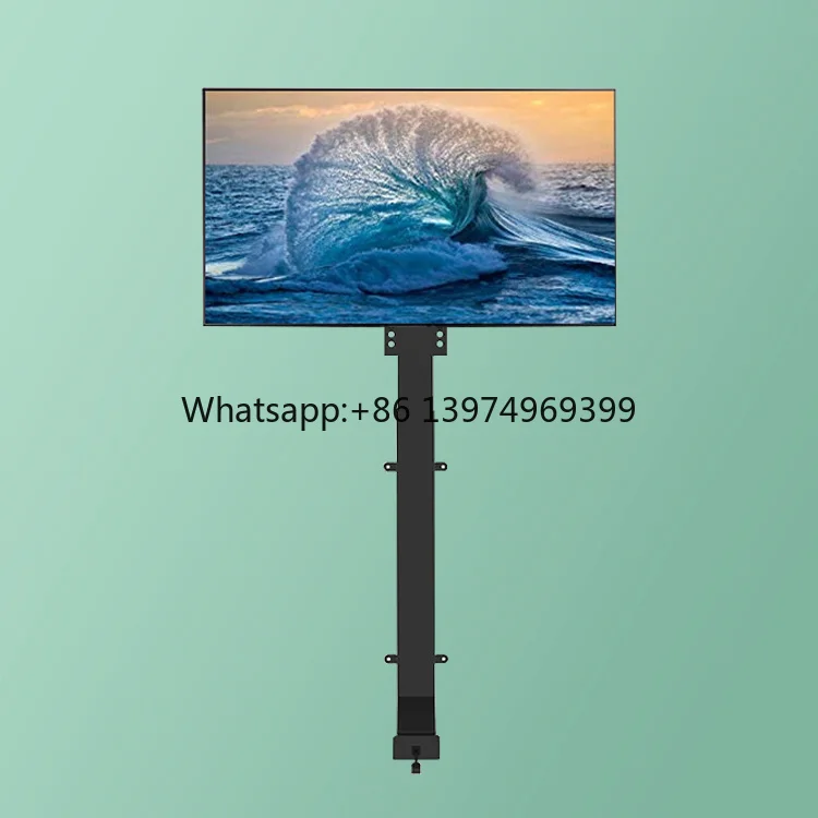 Modern Remote Control Motorized TV Mounts Electric Height Adjustable Mobile TV Cart Wall Mount TV Lift Cabinet Floor Stand