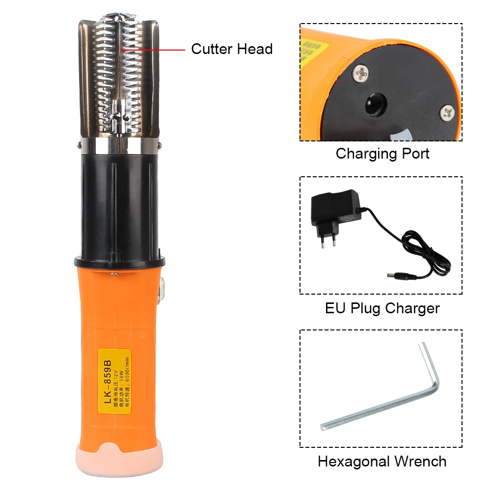 Electric Fish Scaler EU Plug 6000 RPM Fish Scale Planer Fishing Scalers Scraper Seafood Tools