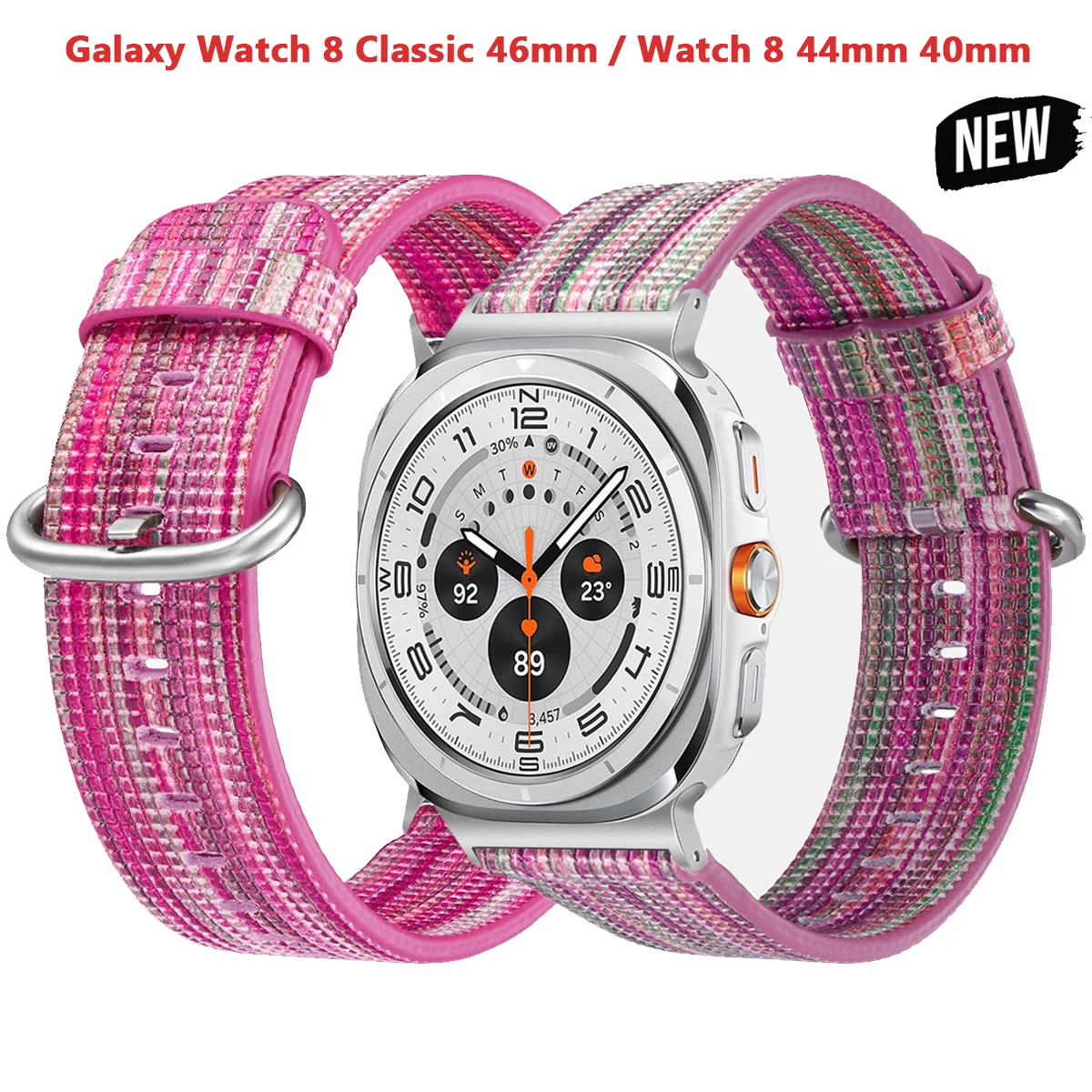 

Холщовый нейлоновый ремешок для Samsung Galaxy Watch 8 Classic 46 мм, модный удобный браслет для Galaxy Watch 8, 44 мм, 40 мм