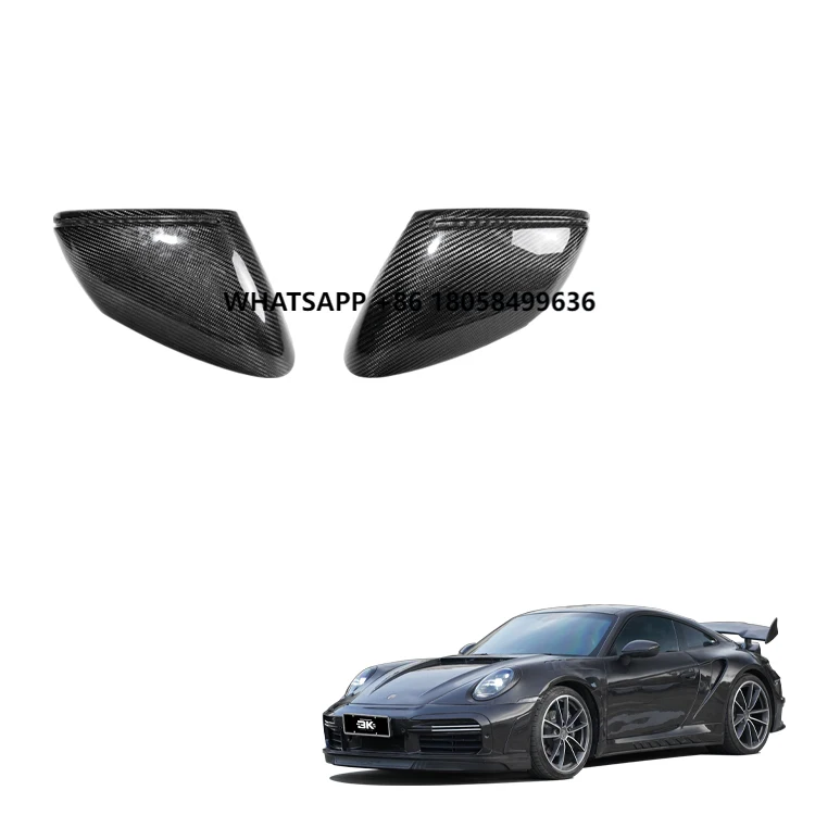 

Dry Carbon Fiber Car Side Door Mirror Cover for Porsche 911 992 Carrera Upgrade Top-Car Stinger GTR Style Mirror Caps