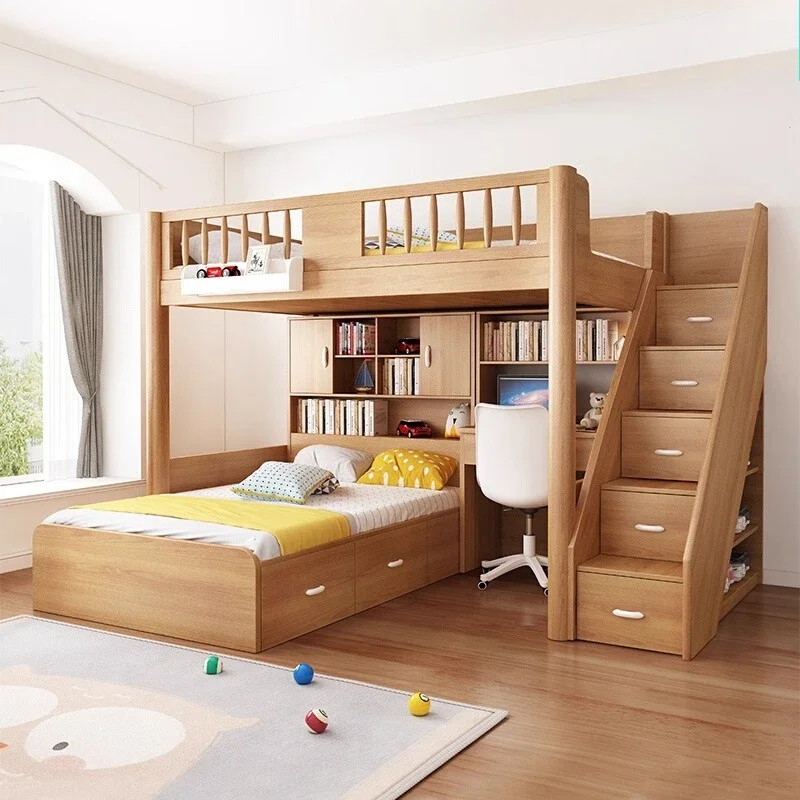 space-saving dislo Staggered upper and lower beds, upper and lower tables, children's high and lower beds, small apartment type