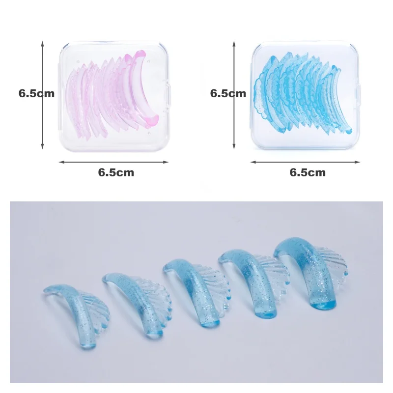 Coussinets en silicone pour rehaussement de cils, 5 paires, bleu/rose, 3D, bigoudi, patchs pour les yeux, outils applicateurs, accessoires d'extension de cils