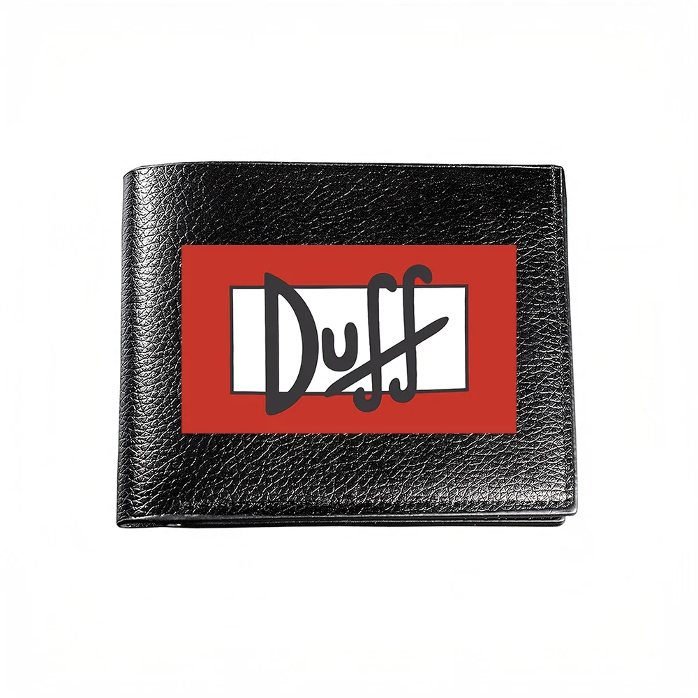 Duff Logo Print Men's Wallet Casual Business Fashion Card Holder Stylish Design Black Red Accent Modern Look
