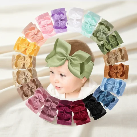 Girl Baby Headbands 6/20PCS Soft Baby Headbands with 4.5 Inches Hair Bows Headwraps for Baby Girl Head Band Newborns Hair Accessories Hair Band
