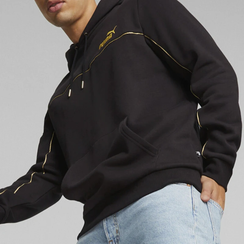 Puma genuine autumn men's hooded design casual sports long sleeved sweatshirt 680141-01
