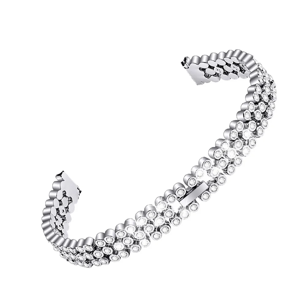 

Rhinestone Inlaid Watch Band Stainless Steel Adjustable 5.5-8.1 Inch Wristband For Women Replacement Band For Watch Fashion