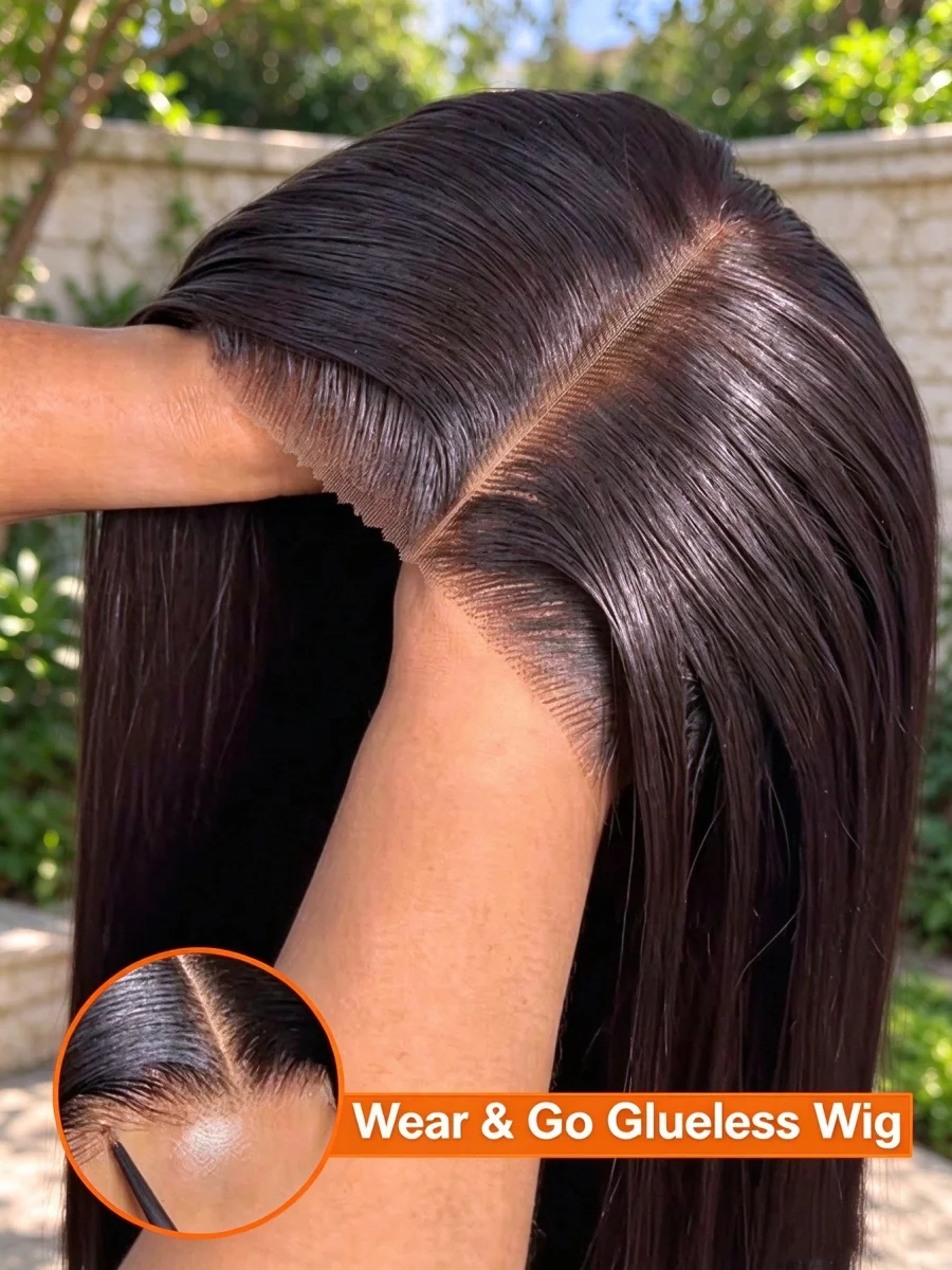 Straight 30 Inch 5x5 Pre Plucked Pre Cut Lace Glueless Wigs Human Hair 4x4 HD Lace Frontal Wig 230% Straight Human Hair Wigs