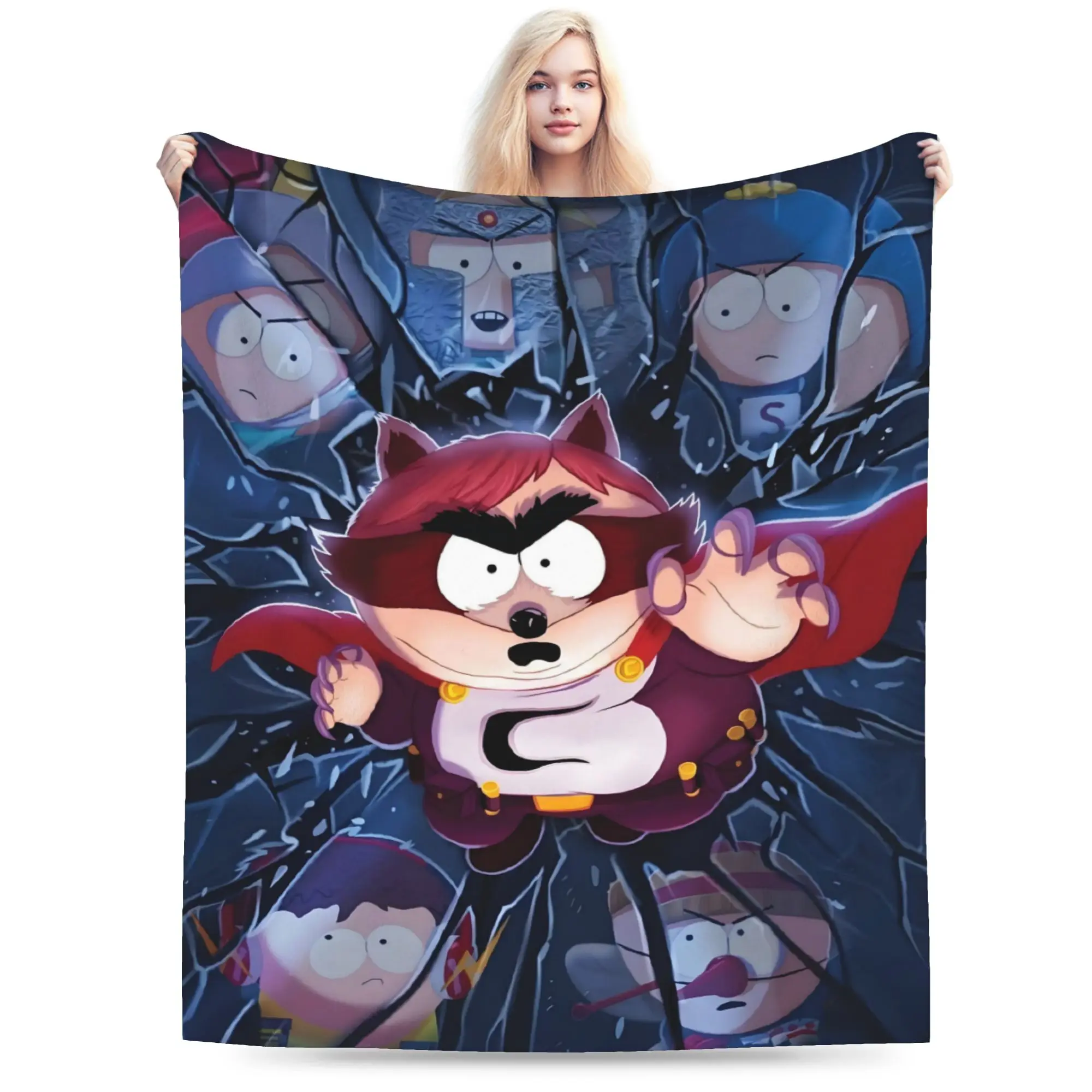 Custom South Parks Fractured Blanket 3D Print Soft Flannel Fleece Warm Animation Throw Blankets for Home Bedroom Sofa Quilt