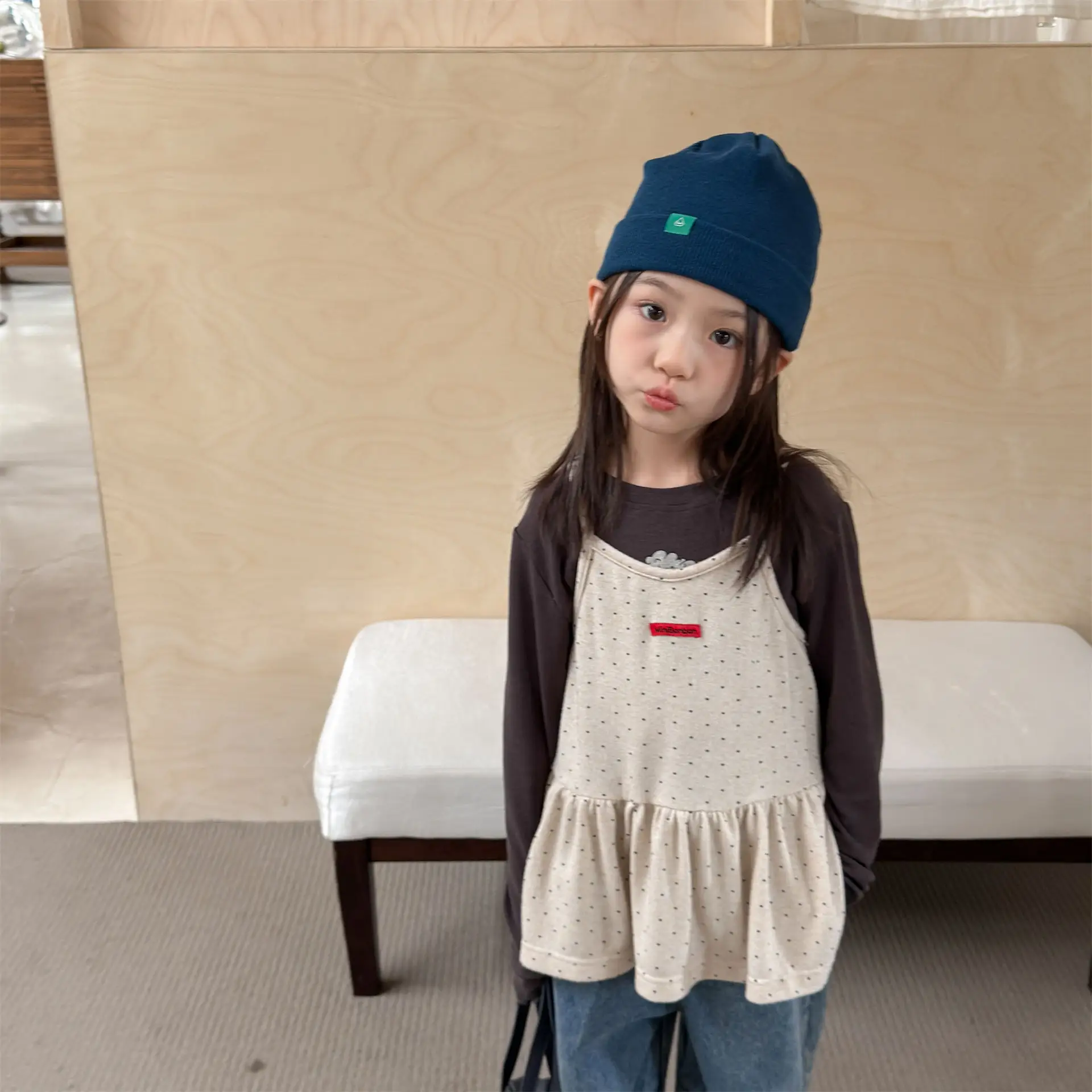 2026 Autumn New Girls Sleeveless Sling Tops Cute Baby Girl Dot Shirts Children Loose Cardigan Fashion Princess Toddler Clothes
