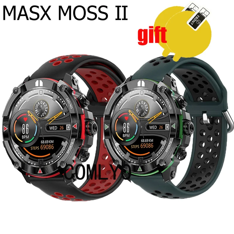 

Новый ремешок для смарт-часов MASX MOSS II силиконовый дышащий спортивный браслет Защитная пленка для экрана