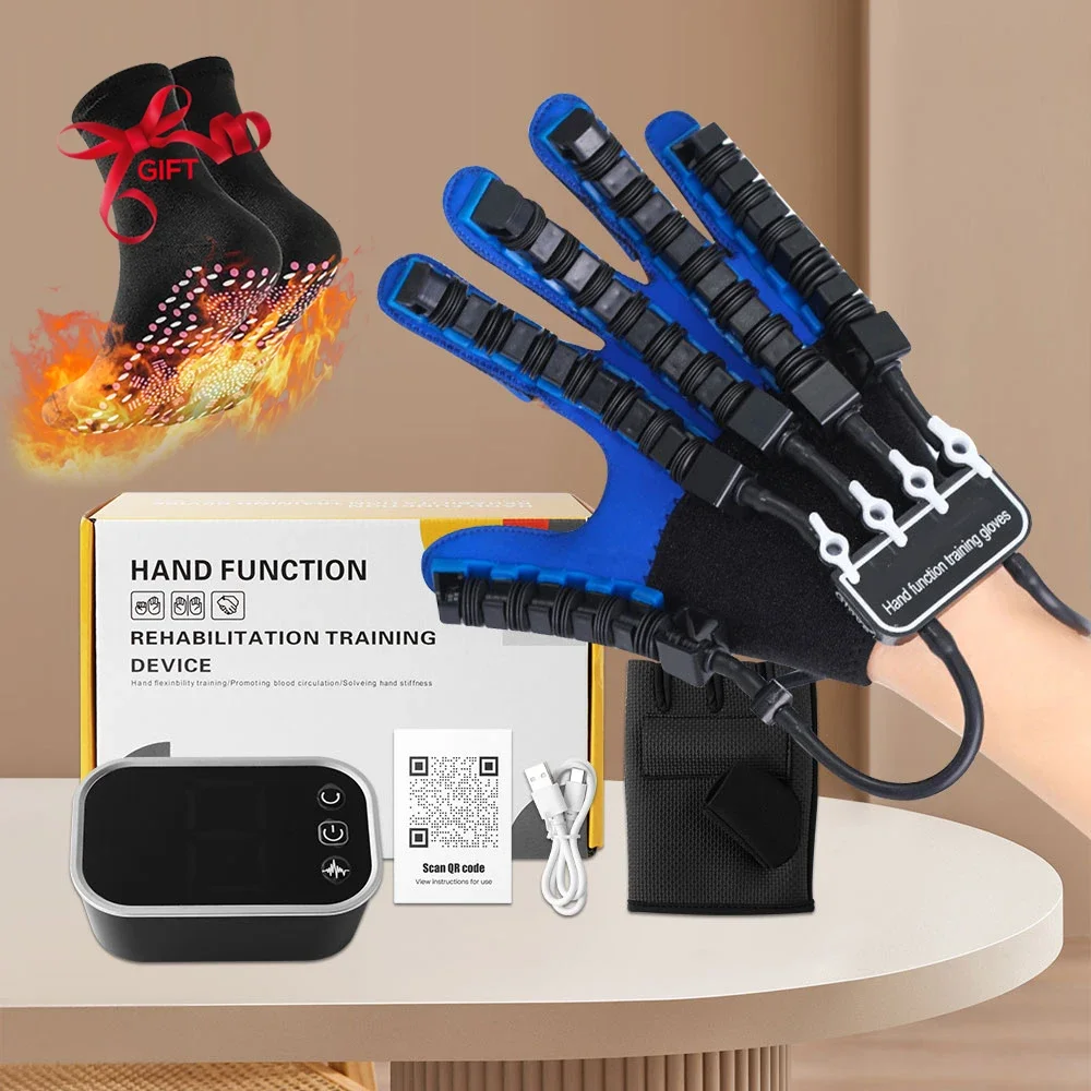 

Hand Finger Rehabilitation Exerciser Robot Gloves Stroke Hemiplegia Cerebral Infarction Training Therapy + Self-Heating Socks