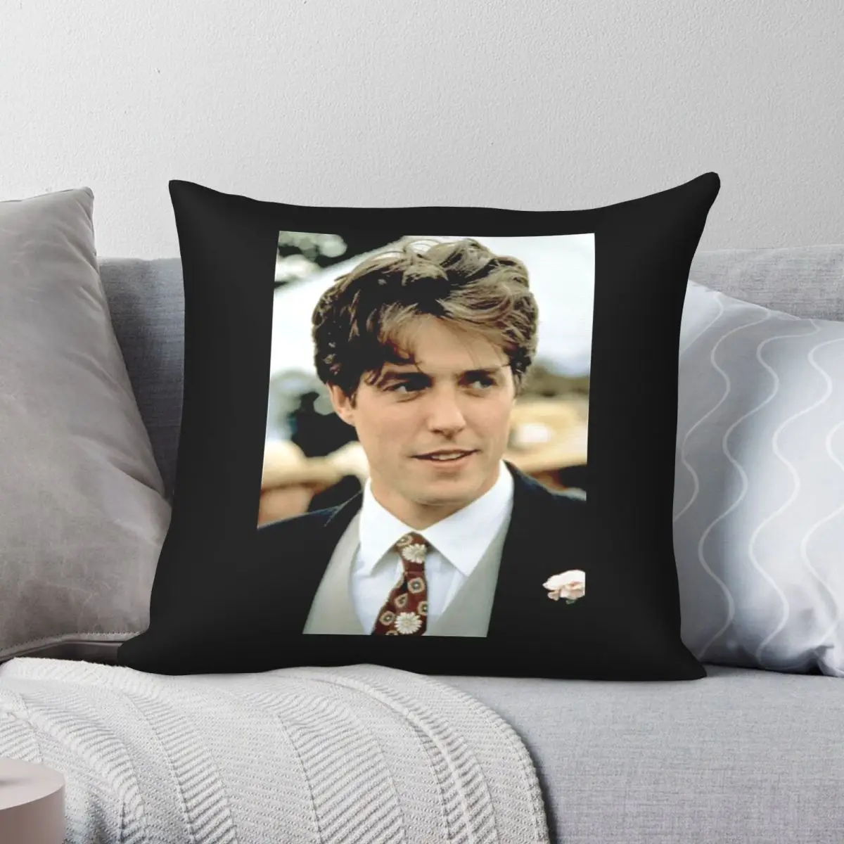 Hugh Grant Actor Square Pillowcase Polyester Linen Velvet Printed Zip Decor Pillow Case Bed Cushion Cover 45x45