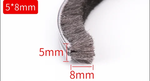5*8mm 10m /20m Roll Card Slot Seal Strip Sliding Windows Sash Doors Tape Pile Draught Excluder Brush Seal Strip Weatherstrip.