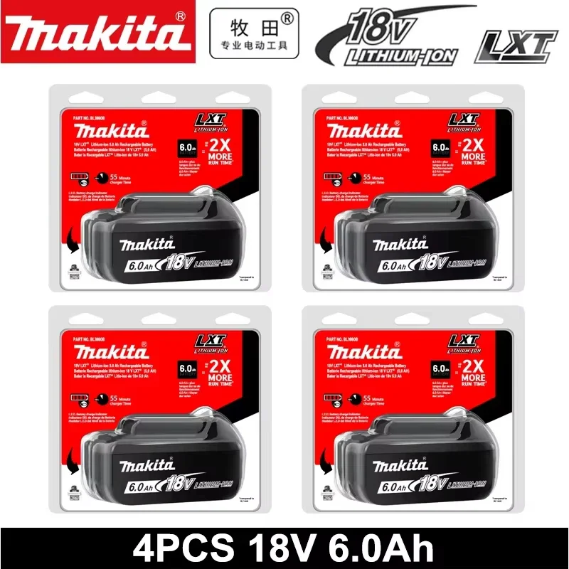 Batterie Rechargeable d'origine Makita 18V 6.0Ah, pour batterie d'outils électriques Makita BL1830 BL1830B BL1840 BL1840B BL1850 BL1850B