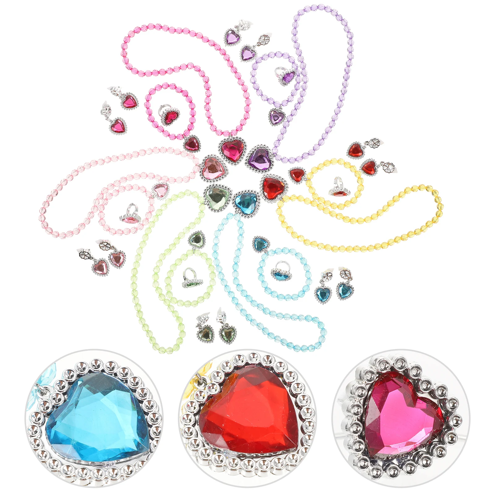 

6 Sets Girls Jewelry Dress up Childrens Jewellery Kids Toddler Cute Little Girls'