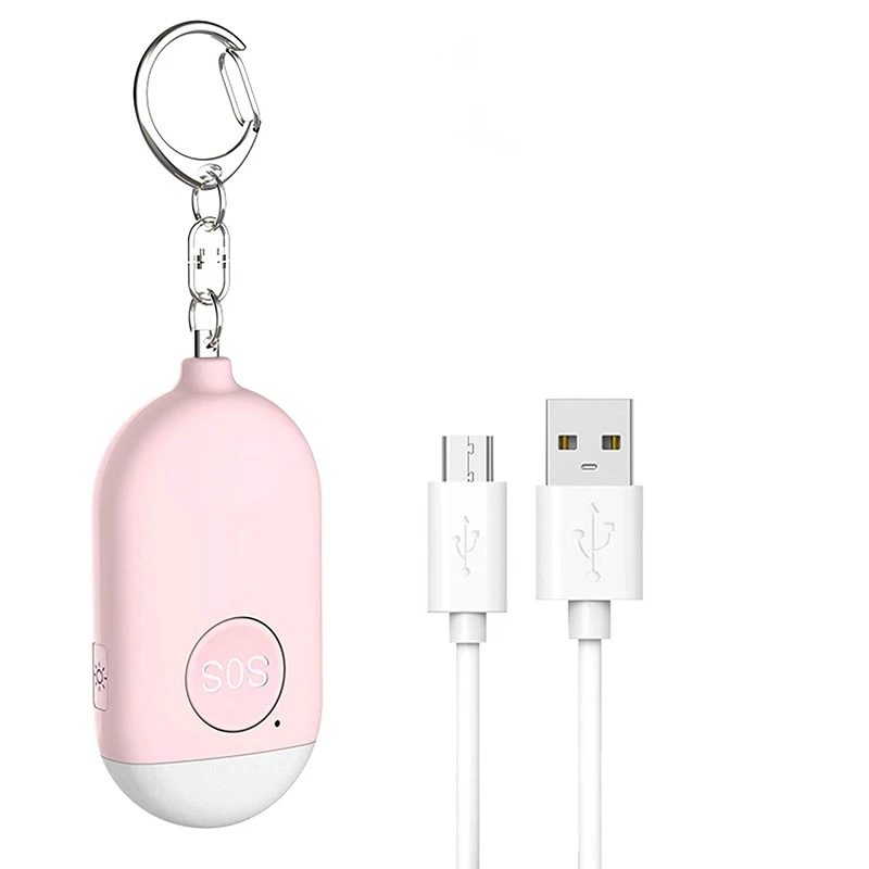 

B44C Personal Alarm Rechargeable Waterproof Emergency Self Defense SOS Alert Rape Whistle Safety Siren For Women Kids Elders