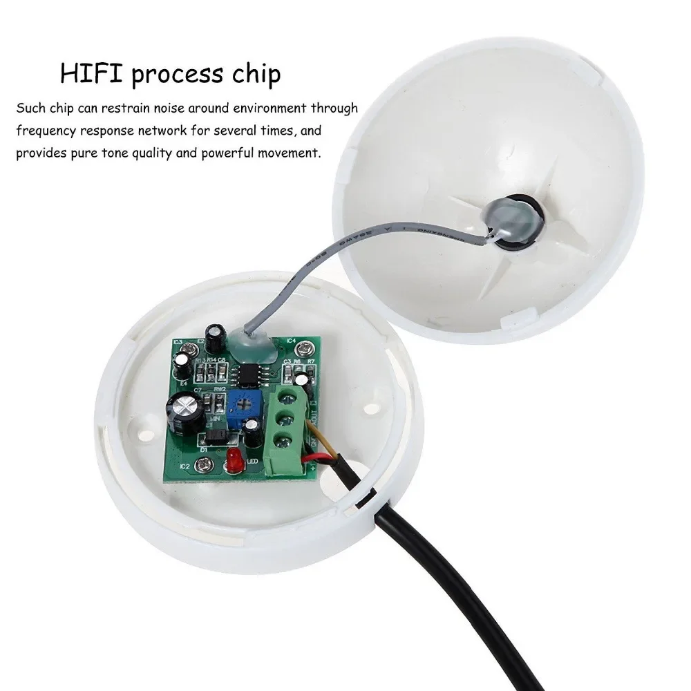 ESCAM High Sensitivity Audio Pickup Input Mini CCTV Security Surveillance Microphone with Low Noise Clear Natural Voice