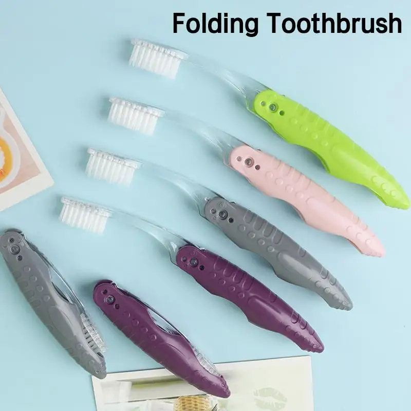 

1 шт. Складная дорожная зубная щетка, портативная, разноцветная, компактная, для путешествий и ежедневного использования