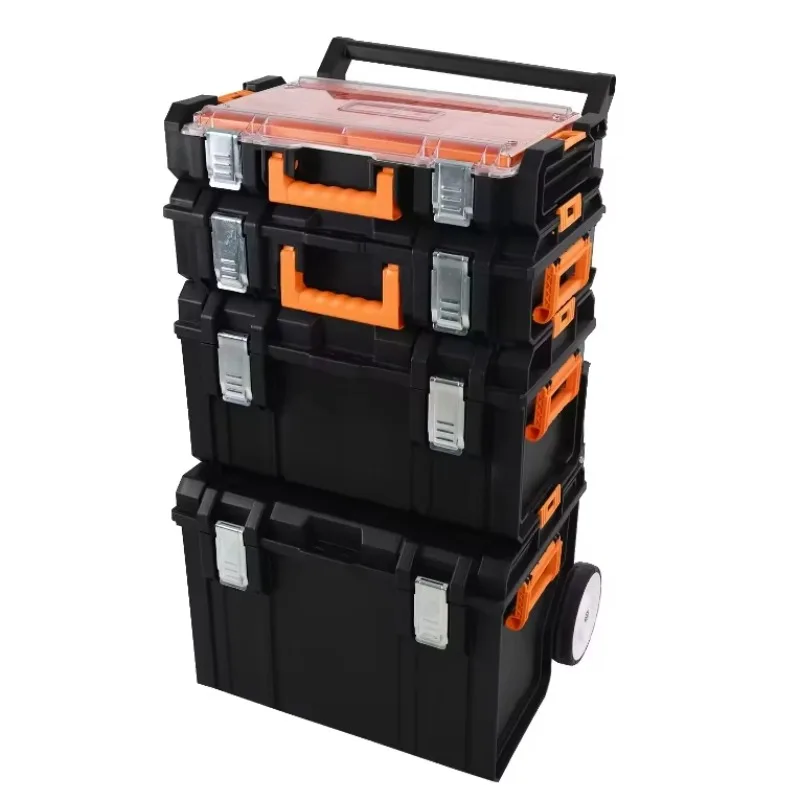 Plastic Stackable Tool Locker, Wheeled Workshop Mobile Trolley Toolbox for Sale