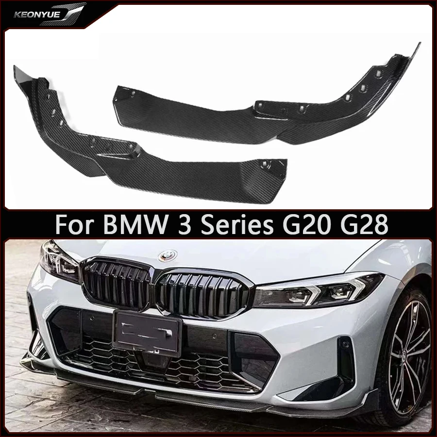 

For BMW 3 Series G20 G28 2023+ Carbon Fiber Front lip Car Front Bumper Diverter Diffuser Spoiler chin Car accessories Body Kit