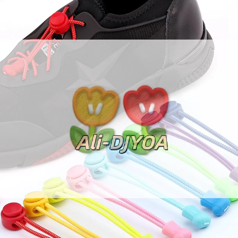 No Tie Elastic Shoelaces 2Pcs Easy Install Locked Lazy Laces for Sports Casual Sneakers Teens School Running Exercise