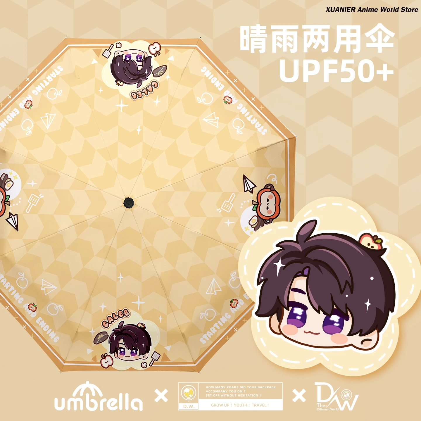 لعبة الحب والمساحة العميقة Caleb موضوع الكرتون Q نسخة المحمولة مظلة قابلة للطي الشمس المطر مظلة أنيمي تأثيري الهدايا