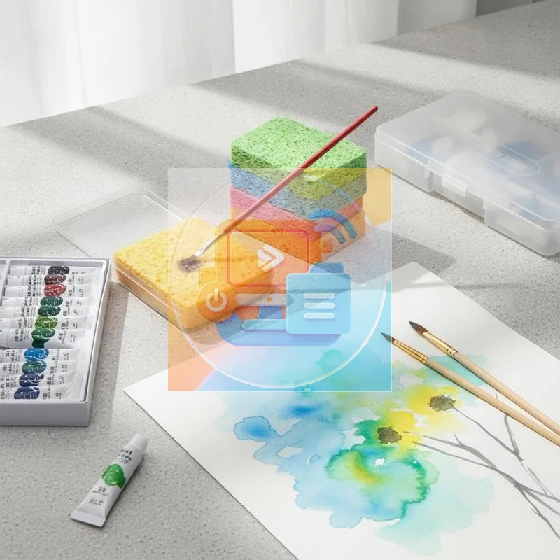 Watercolor Painting Sponge Super Absorbent Reusable Washable Art Supply for Brush Cleaning Kids School Art Class Use