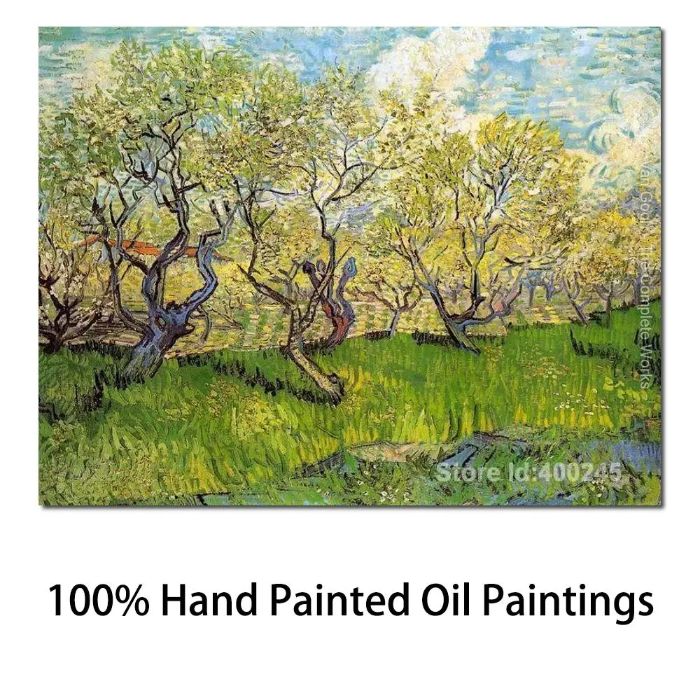 

Famous Canvas Art Orchard Blossom Vincent Van Gogh Landscape Painting Handmade Modern Trees Artwork Picture Living Room Decor