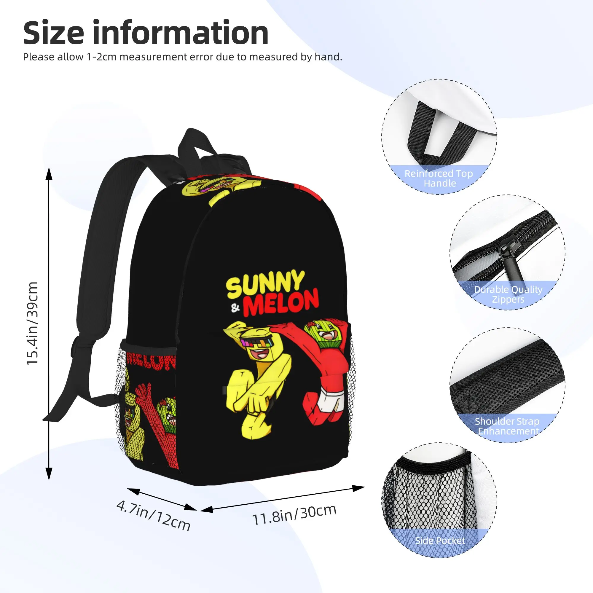 Sunny And Melon Backpack Hot Sale Daypack Large Capacity Boys Girls BookBag Shoulder Bags for Men Women School Bag