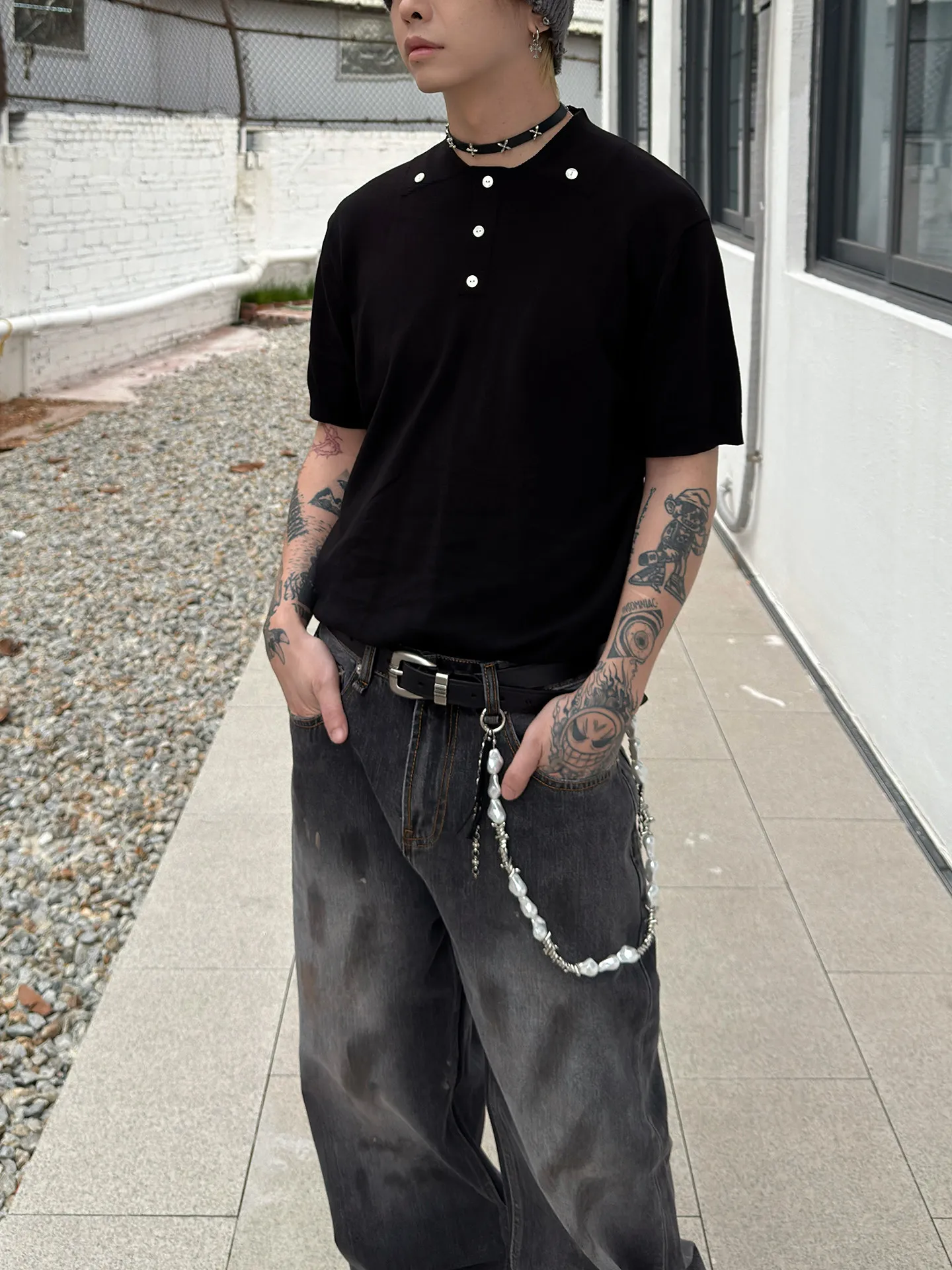 Men's 2026 Summer New Trendy Knitwear Tees Fashion Simple Button Design POLO Collar Short-sleeve T-shirts High-end Knitted Tops