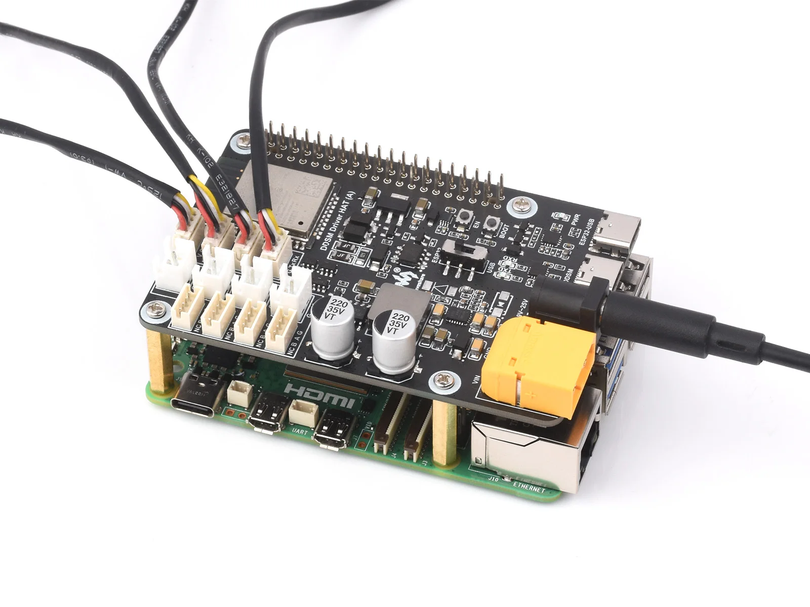 Picture 3: Waveshare Direct Drive Servo Motor Driver Board, Designed For DDSM Series Hub Motors, Integrates ESP32 And Control Circuit