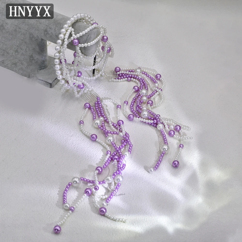 YouLaPan ブライダルウェディングヘッドバンド手作りビーズ織りエレガントなレディースブライドメイド宴会ダンスパーティー髪飾り YXA221