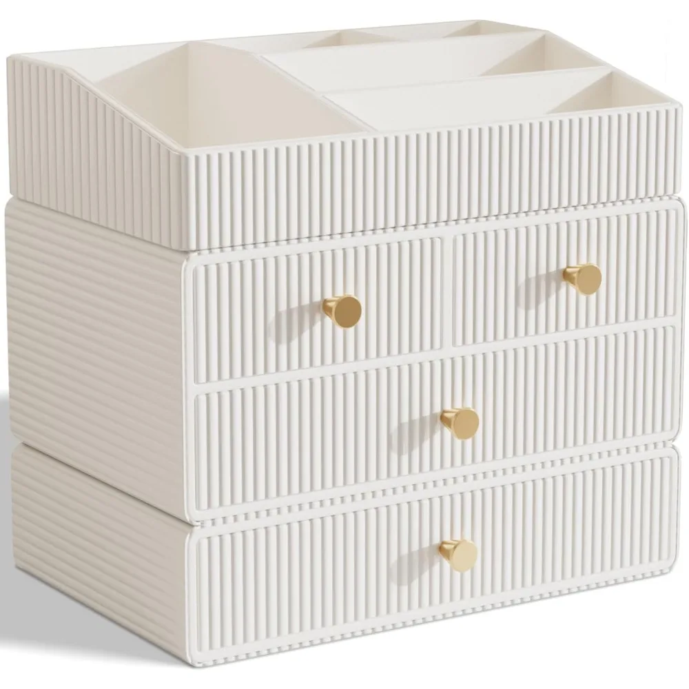 

Органайзер для макияжа, столешница, органайзер для туалетных принадлежностей, органайзеры для ухода за кожей, косметический органайзер с выдвижками (белый)