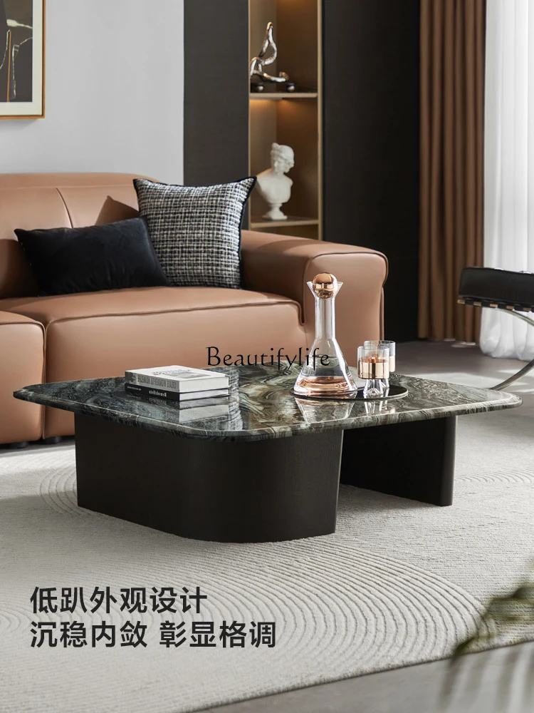 

jj *Light luxury modern high-end marble coffee table living room household small table
