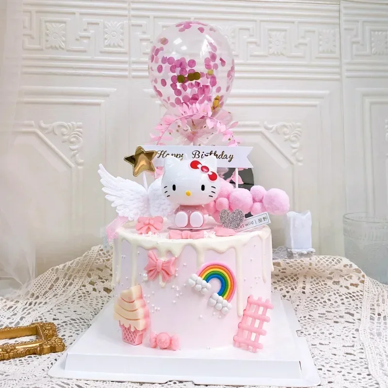 Украшение для торта Hello Kitty орнаменты каваи Hello Kitty подключаемый десерт для дня рождения для девочек украшение для дня рождения