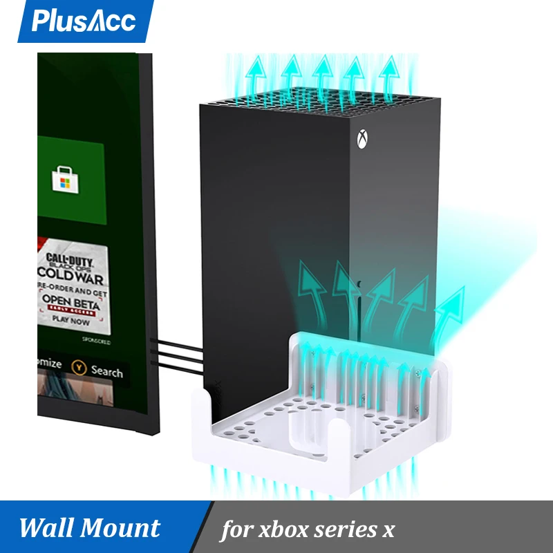 PlusAcc جدار جبل حامل تخزين قوس رف الغبار المحمولة حمل ديكور ل Xbox سلسلة X وحدة التحكم العمودي حامل
