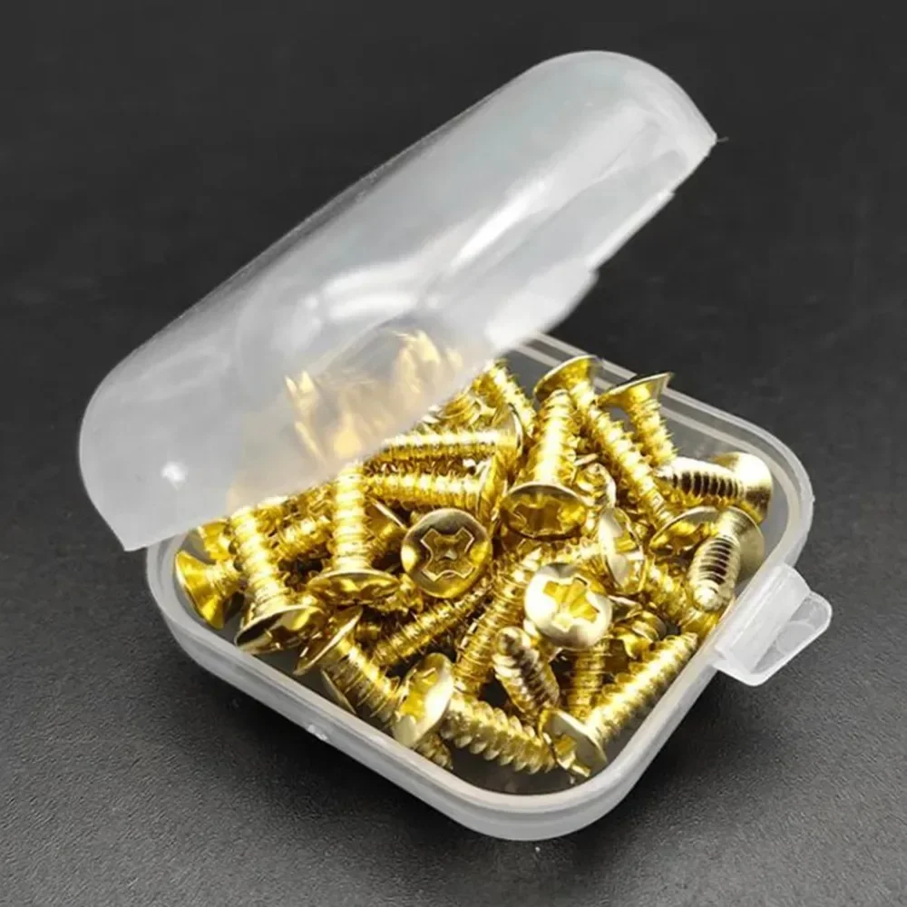 50pcs/set NEW Metal Electric Guitar Pickguard Screws Fasteners Cross Slot Self Tapping Screws Bolts 3*12mm Guitar Plate Screw