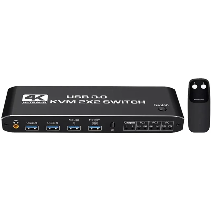 

-A25M KVM Dual Screen Switcher With 4K@60HZ High Resolution Switcher 3.5 Headphone Jack Audio And USB 3.0 Integration Easy Insta