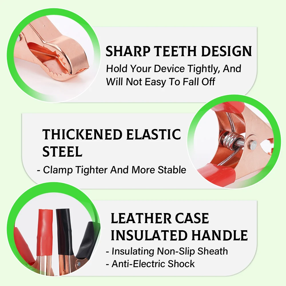 18AWG 24V 12V Car Cigarette Lighter Socket Alligator Clip Battery Extension Cable 1.5m With 15A Fuse Male Adapter Power Cord