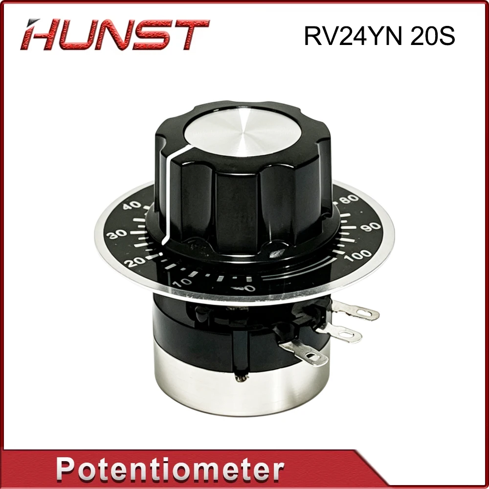 HUNST Laser Cutting Machine Current Adjustment Potentiometer Knob RV24YN 20S B502 168C Laser Engraving Machine Accessory.